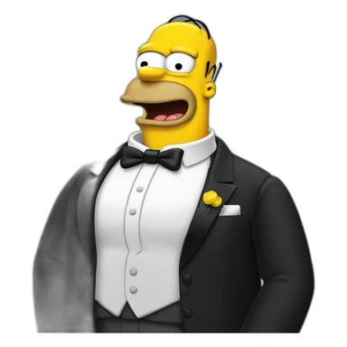 homer simpson in a tuxedo sticker