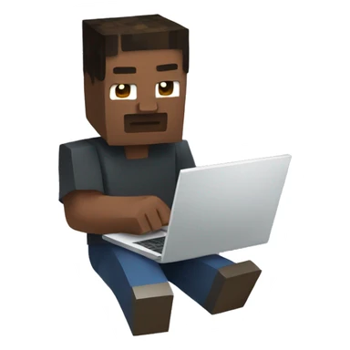 a man who plays minecraft on a laptop sticker