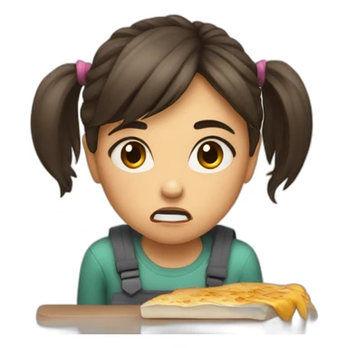 Girl study hungry Angry sticker