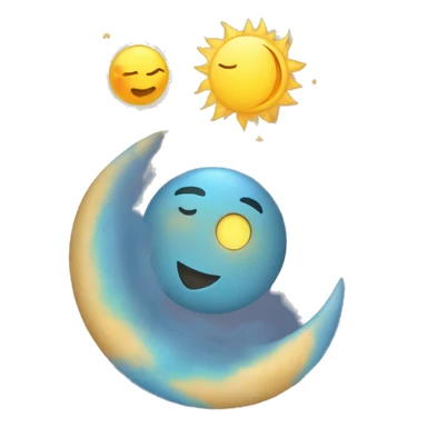 Sun and moon, planets  sticker