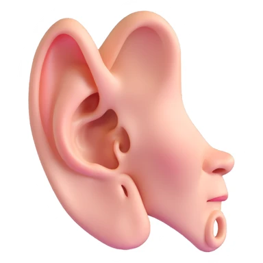 realistic 3D style human ear sticker