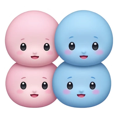 2 cute japanese mochi kawaii in pastel sticker