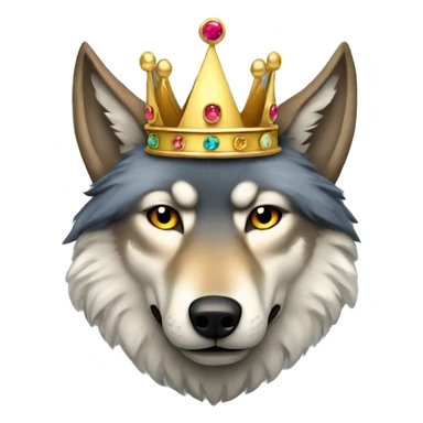 Wolf wearing crown sticker