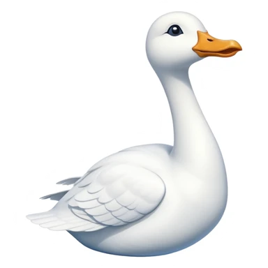 A cartoon jet airplane with a white goose neck and head extending from where the nose would be sticker
