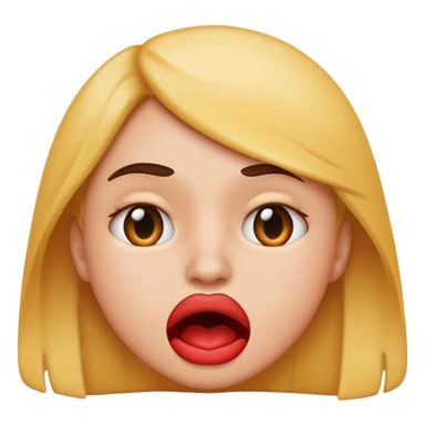 Biting lip emoji face sticker