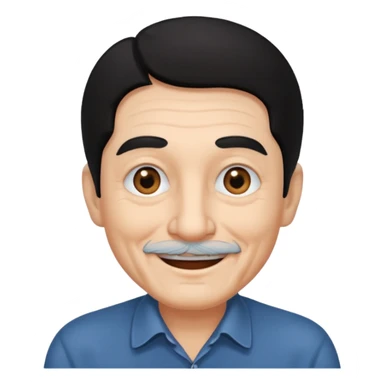 Old man with black hair and eyes but handsome sticker