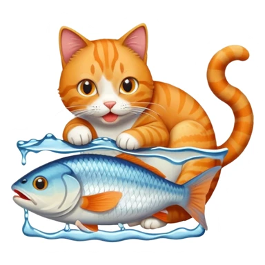 A cat eat fish sticker