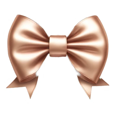 Realistic isolated rose gold bow and edges of the bow lined with white fur. sticker