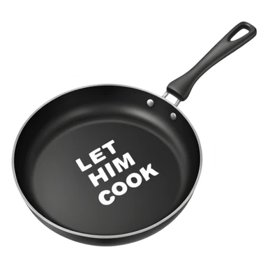 Cooked frying pan saying let him cook sticker