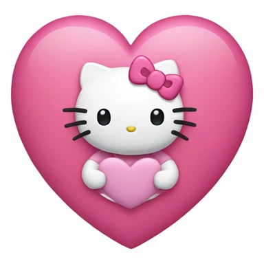 hello kitty pink heart sticker