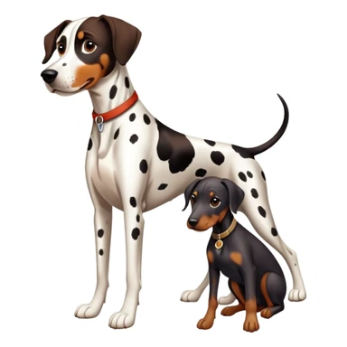 2 dogs : 1 Dalmatian + 1 dobermann sticker