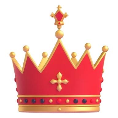 red and black royal crown sticker