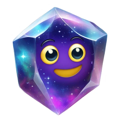 A vibrant, swirling galaxy inside a crystal, with tiny stars and cosmic dust floating around it.

 sticker