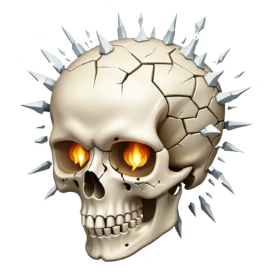 Skull with an exploding head sticker
