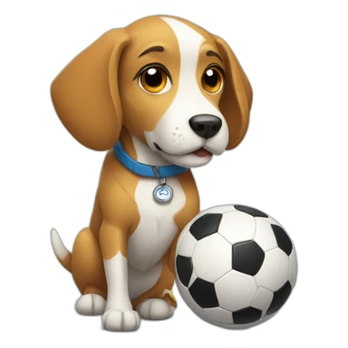 Dog playing soccer sticker