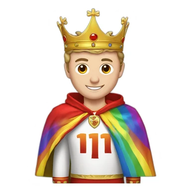 Jonathan Toews as a rainbow king with a royal robe on sticker