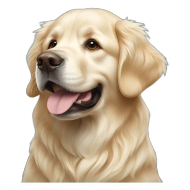 English cream golden retriever with a sloth on his back sticker