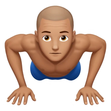 White man brown hair shaved headdoing pushups  sticker