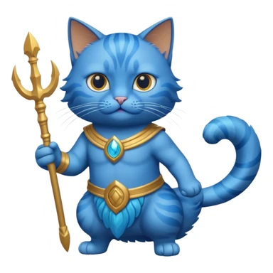cat poseidon has sea powers sticker