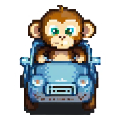 monkey driving a small car sticker