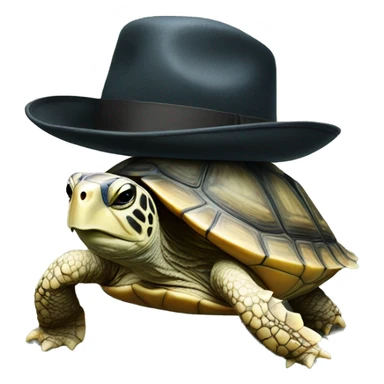 photorealistic turtle in a jewish hat  sticker