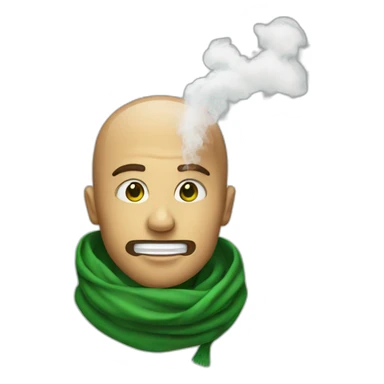 Smoking with green scarf sticker
