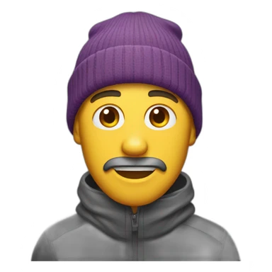 a man with a long jaw and beanie hat sticker
