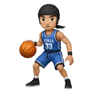 ninja playing basketball sticker