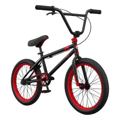 A BMX bicycle, small 20-inch wheels, compact frame, high handlebars, sporty design, no person, freestyle BMX bike sticker