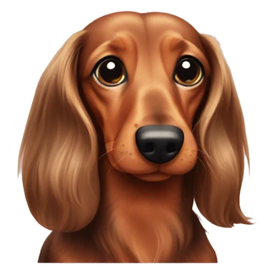 Long hair dachshund with pink nose sticker