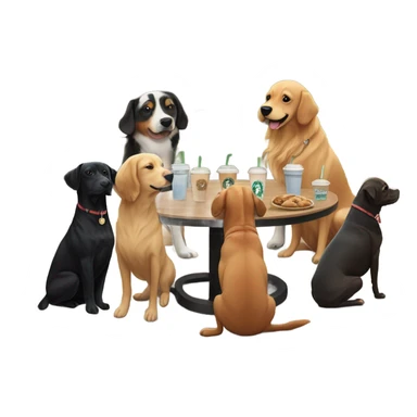 Starbucks with dogs sticker