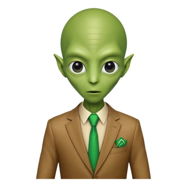 Green tall alien wearing Louis Vutton suit sticker