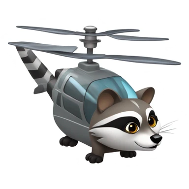 Helicopter raccoon sticker