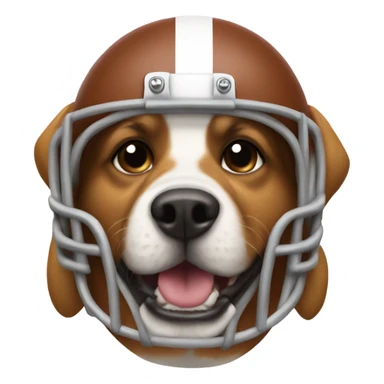 Dog wearing football helmet sticker