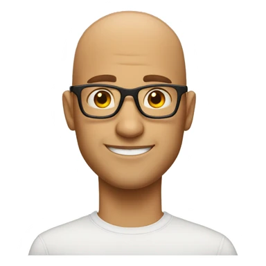 cool bald guy with glasses no beard sticker