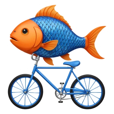 fish riding on the bike sticker