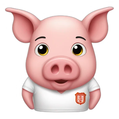 Pig with sevillafc t-shirt sticker