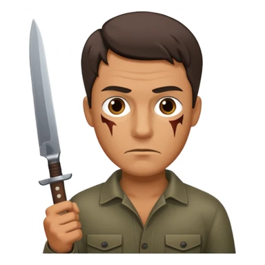 Man with knife sticker