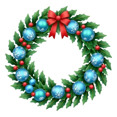 Simple and sweet Christmas wreath with light blue details sticker