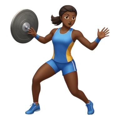 track and field throwing event female throwing discus  sticker