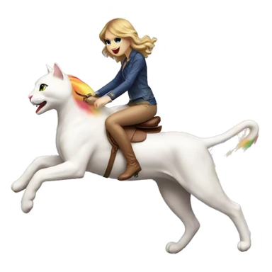 Taylor Swift riding a rainbow cat sticker