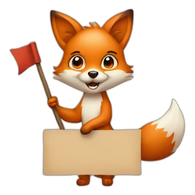 Cute fox Holding a Sign sticker