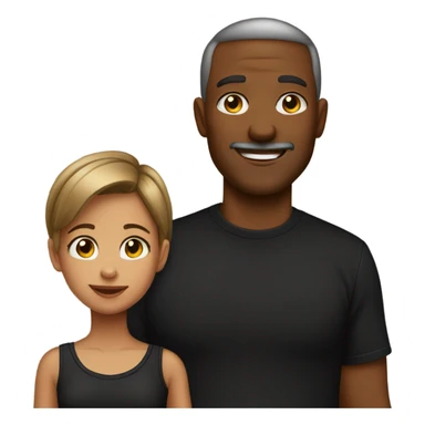 Dad and daughter in black shirts sticker