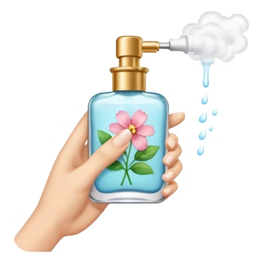 spraying perfume sticker