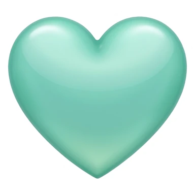 mint color heart with a subtle gradient sticker