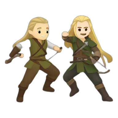Legolas and gimli dancing sticker