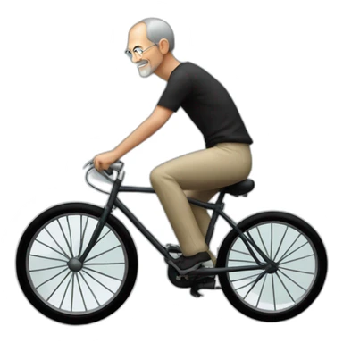 steve jobs riding bicycle in front of the Moon sticker