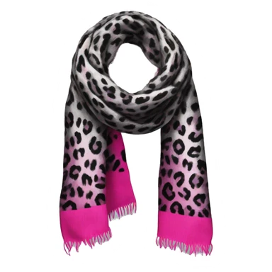 Realistic silver black and hot pink leopard print winter scarf. sticker