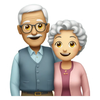 Happy grandpa and grandma  sticker