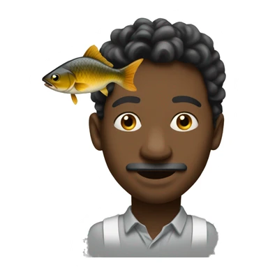 Black man smocking big fish sticker
